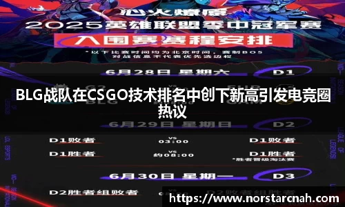 BLG战队在CSGO技术排名中创下新高引发电竞圈热议